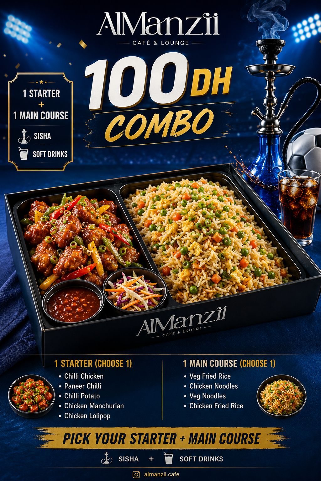 Asian Fusion Combo — 100 DH at Al Manzil Café & Lounge